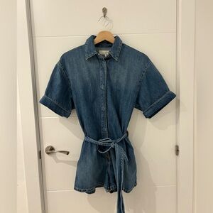 Zara Blue Denim Jumpsuit